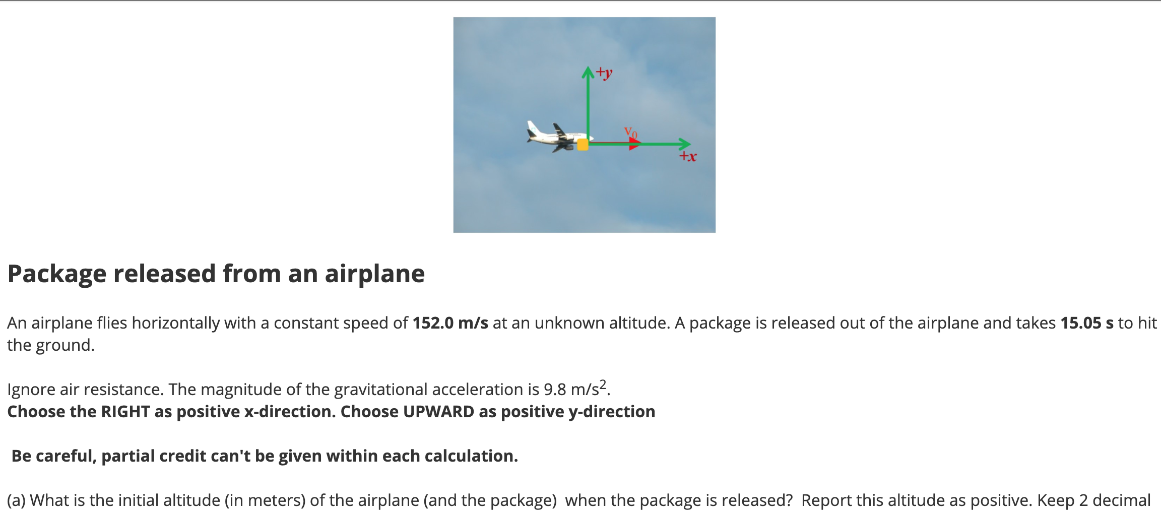 Solved 1+y +x Package released from an airplane An airplane