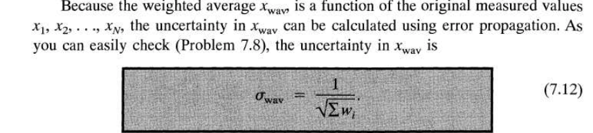Solved 7.8. ** The weighted average (7.10) of N separate | Chegg.com