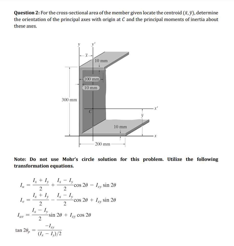 Solved Question 2: For the cross-sectional area of the | Chegg.com
