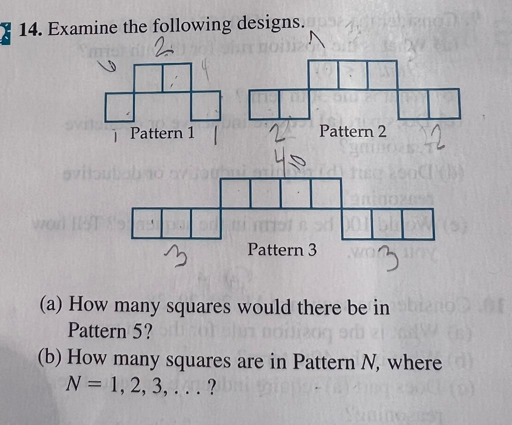 Solved 14. Examine the following designs. (a) How many | Chegg.com