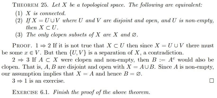 Solved Theorem 25 Let X Be A Topological Space The