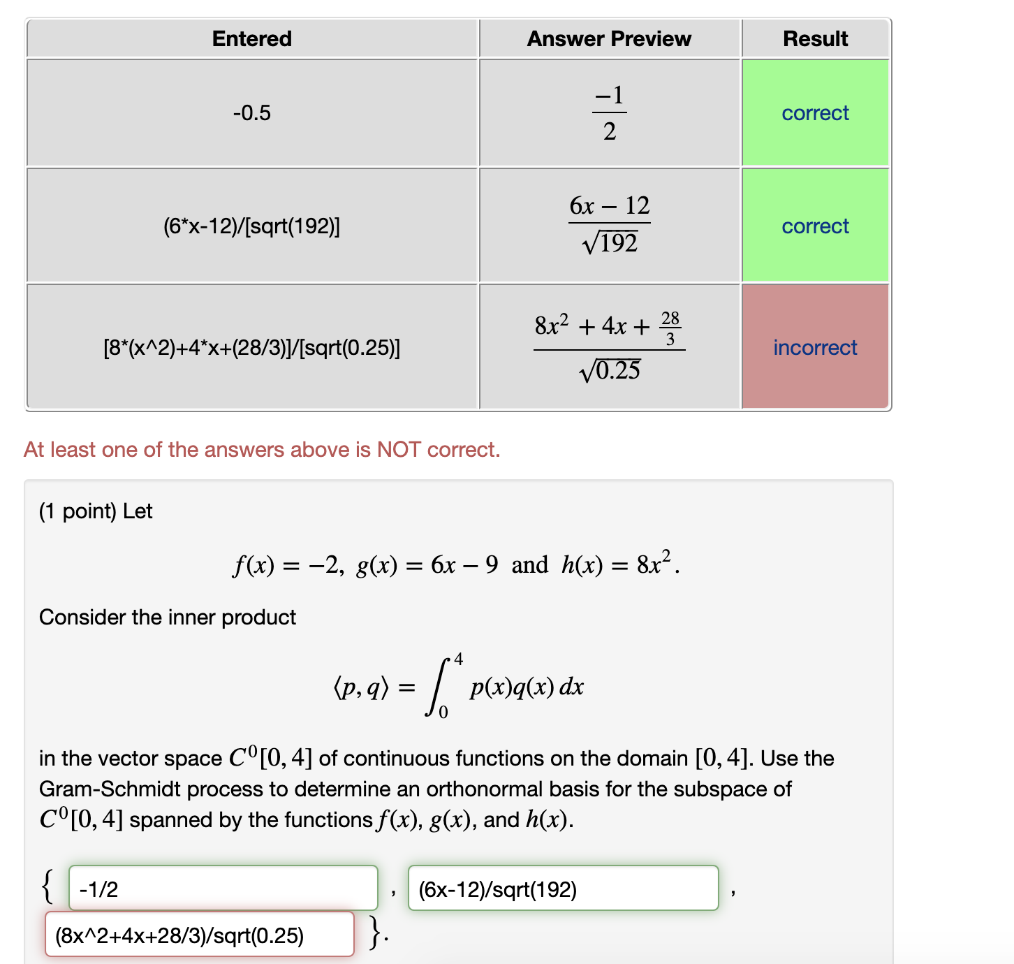 Solved 1 Point Let F X 2 G X 6x 9 And H X 8x2 Cons Chegg Com