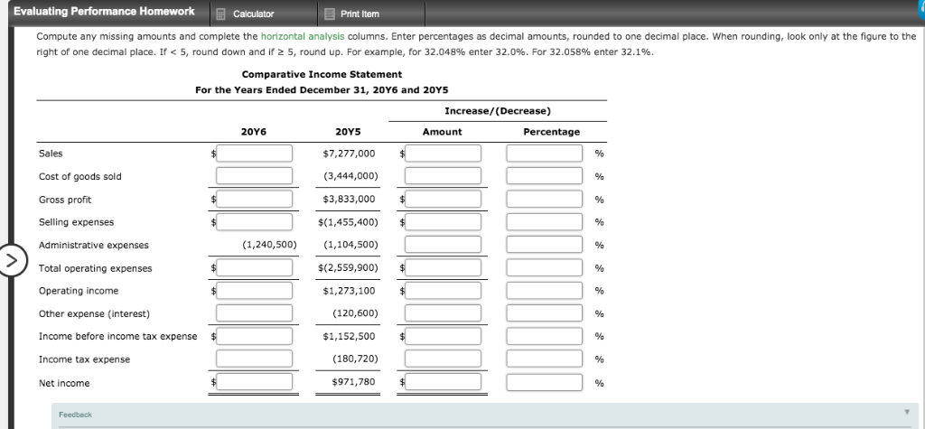 Solved Evaluating Performance Homework Print ltenm | Chegg.com