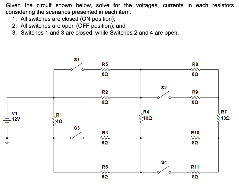 Solved Given The Circuit Shown Below, Solve For The | Chegg.com