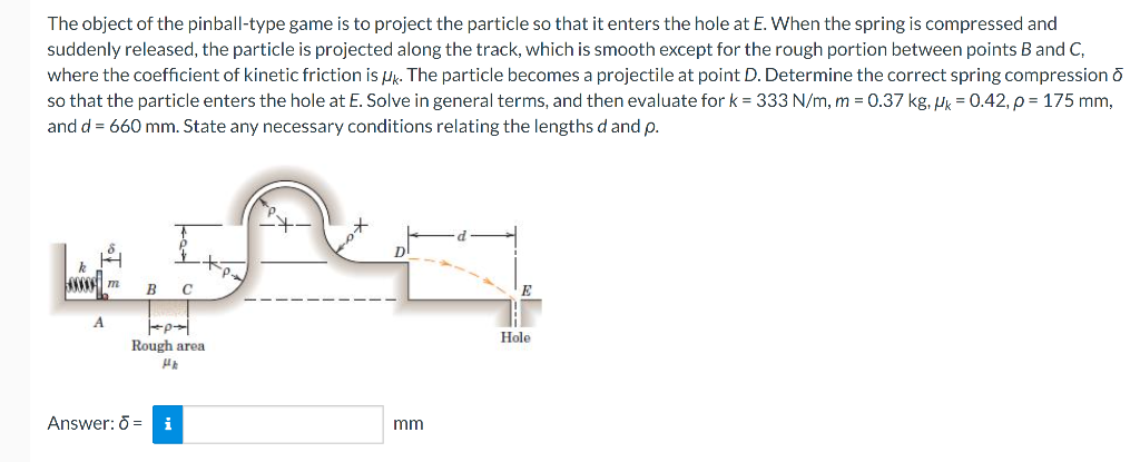 Solved The object of the pinball-type game is to project the | Chegg.com