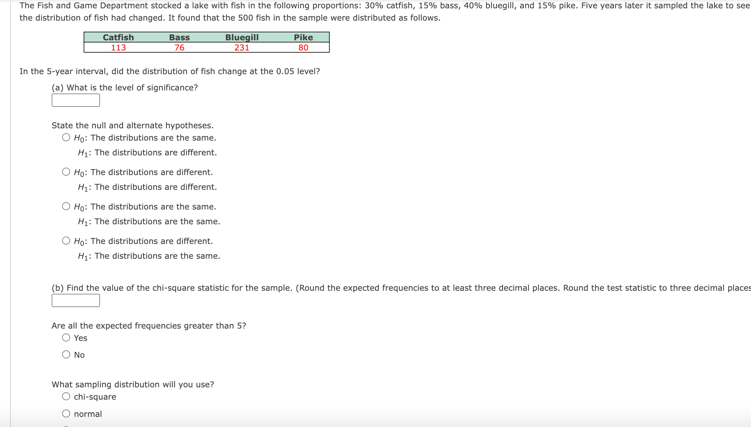 Solved (b) Find The Value Of The Chi-square Statistic For | Chegg.com