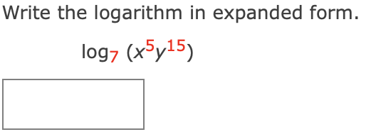 log 5 3 expanded form