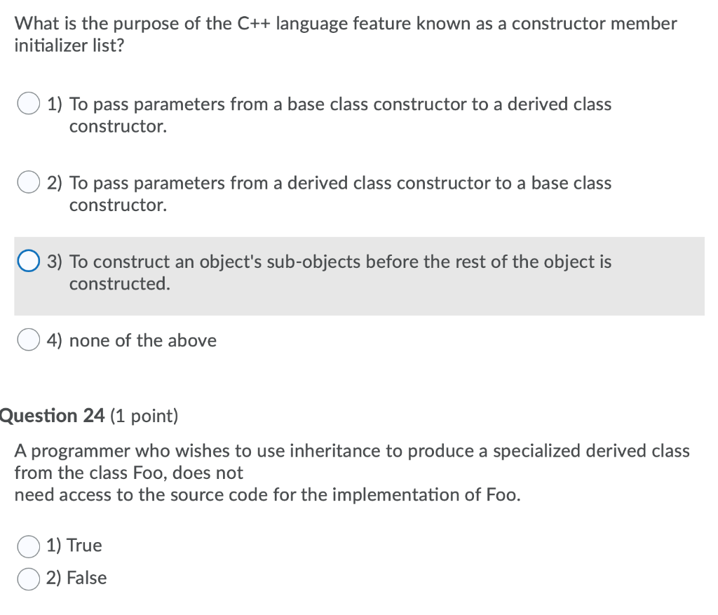 Solved What is the purpose of the C++ language feature known | Chegg.com