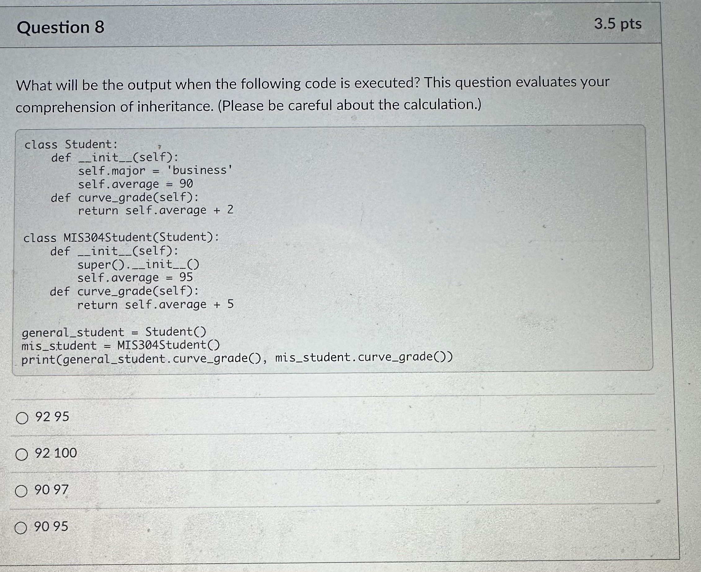 Solved What will be the output when the following code is | Chegg.com