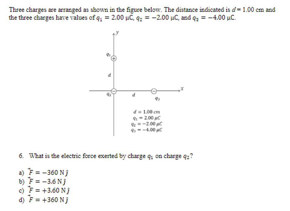 Solved Three Charges Are Arranged As Shown In The Figure | Chegg.com