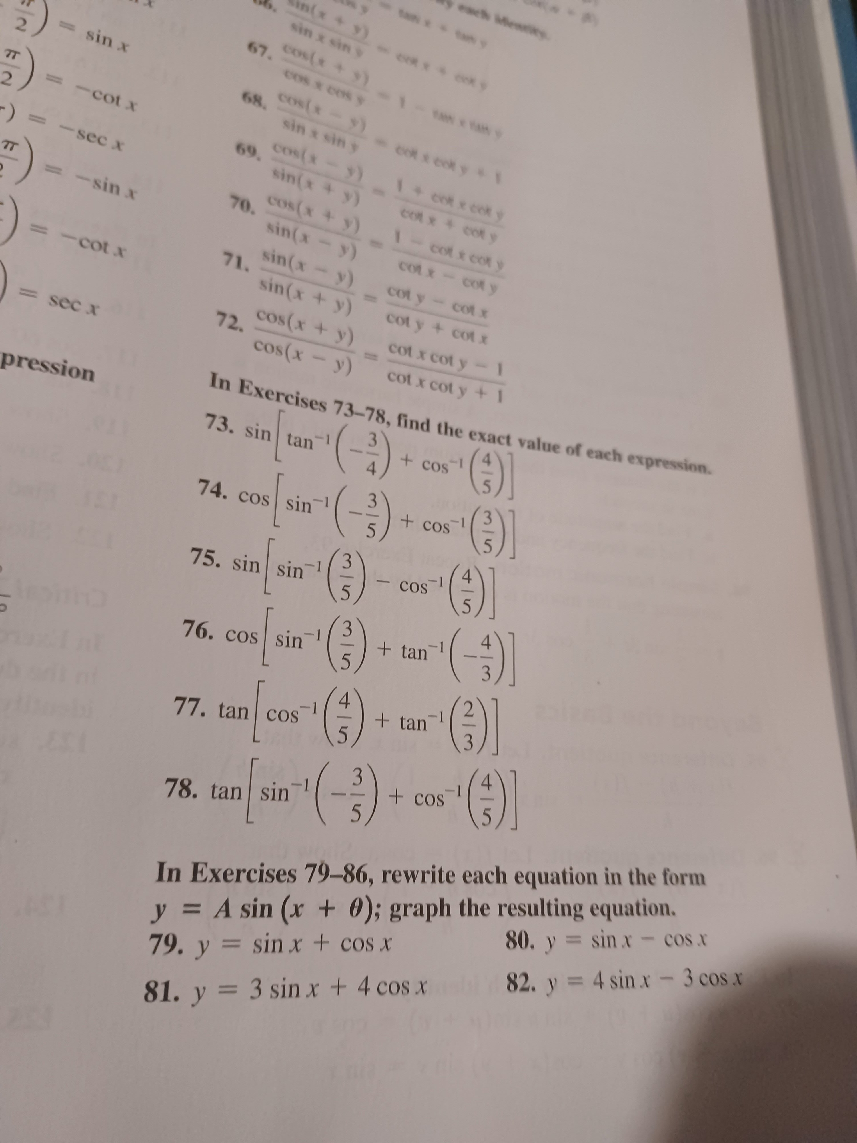 Solved =−cotx=secx ression | Chegg.com