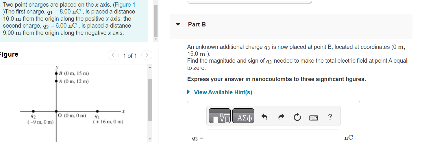Solved Two point charges are placed on the x axis. (Figure 1 | Chegg.com