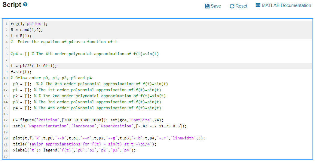 Solved I need them in MATLAB format, I included the template | Chegg.com