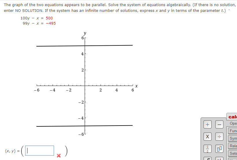 if the graph of two linear equations are not parallel