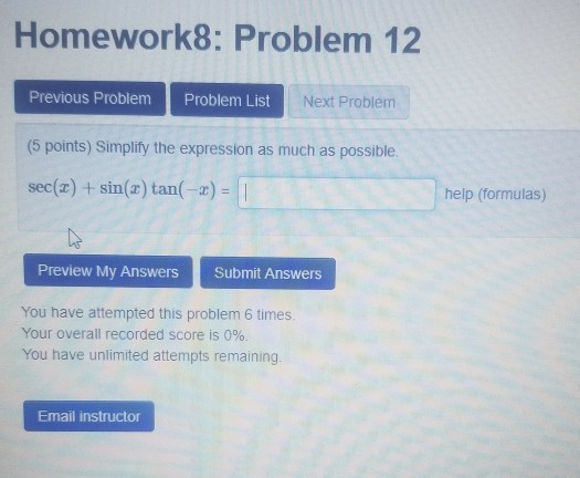Solved Homework8: Problem 12 Previous Problem Problem List | Chegg.com