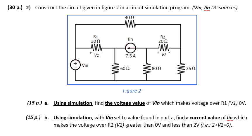 Solved (30 p.) 2) Construct the circuit given in figure 2 in | Chegg.com
