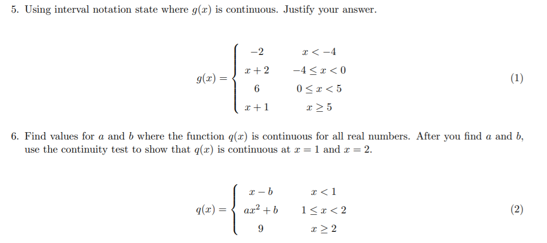 Solved 5. Using interval notation state where g(x) is | Chegg.com