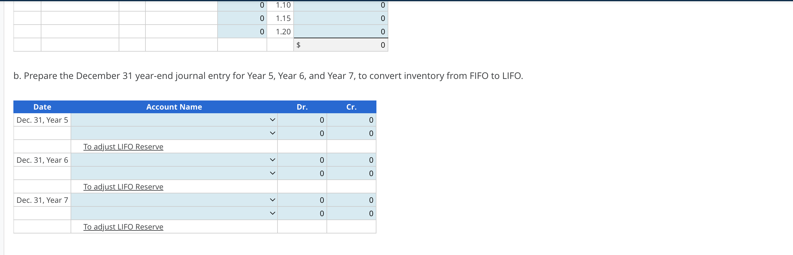 Solved Converting FIFO Inventory to Dollar-Value LIFO and | Chegg.com