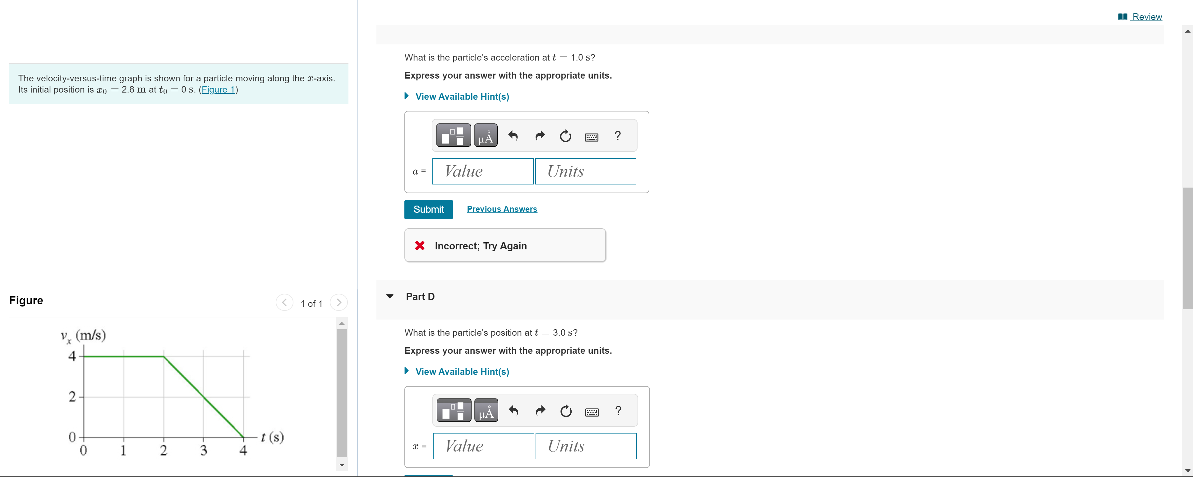 Solved The velocity-versus-time graph is shown for a | Chegg.com