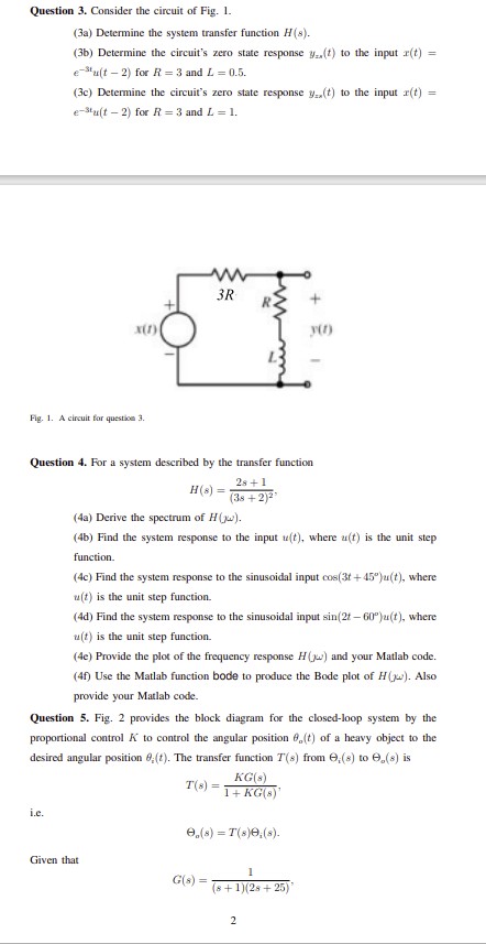 Solved Question 3. Consider The Circuit Of Fig. 1. (3a) | Chegg.com