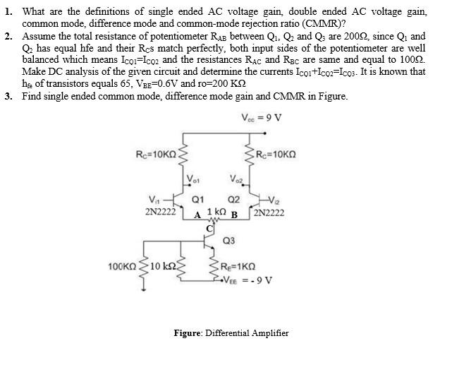1. What are the definitions of single ended AC