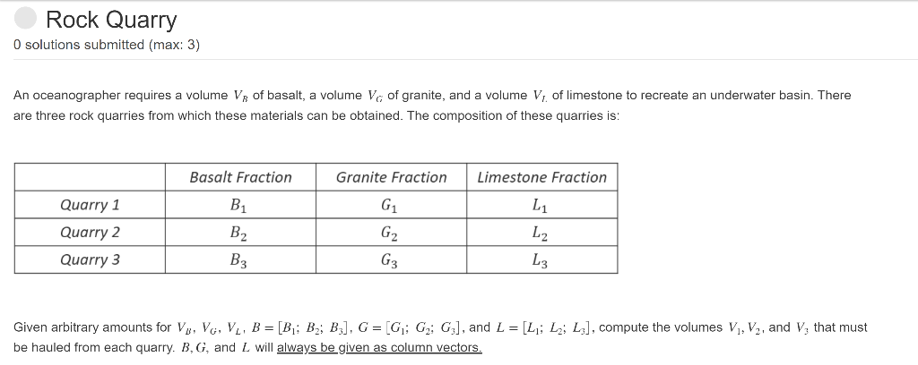 Rock Quarry O Solutions Submitted Max 3 An Chegg Com