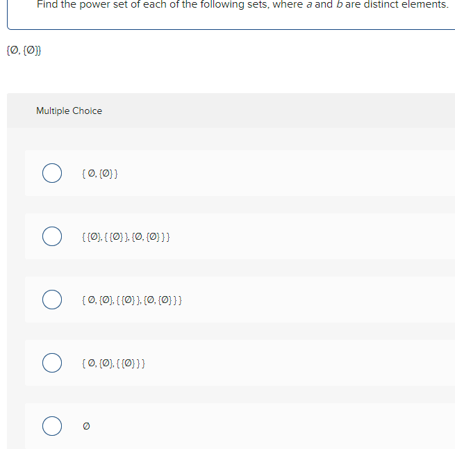 Solved Find The Power Set Of Each Of The Following Sets, | Chegg.com