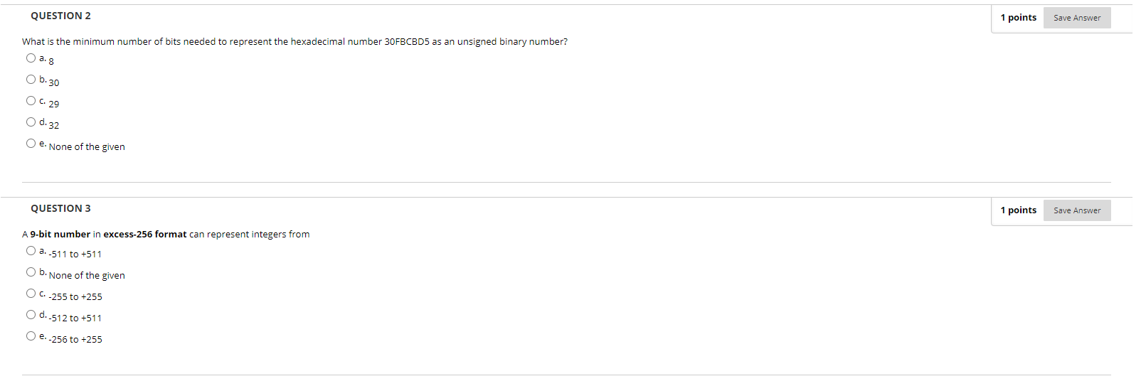 Solved 1 points Save Answer QUESTION 2 What is the minimum | Chegg.com