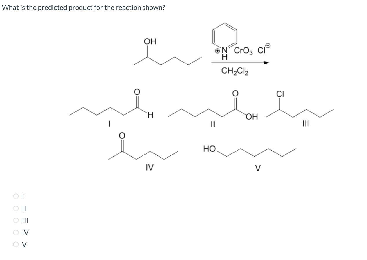 Solved What is the predicted product for the reaction shown? | Chegg.com