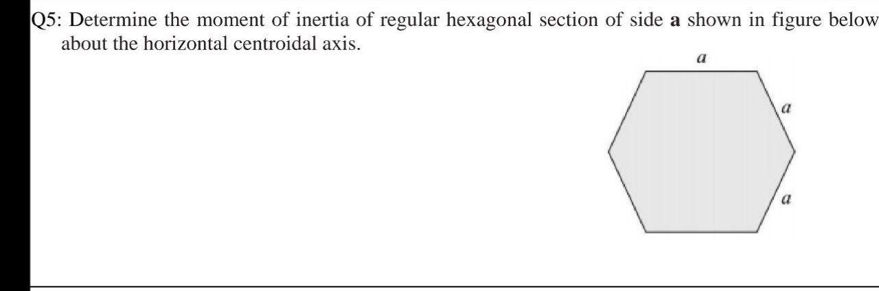 Solved Q5: Determine The Moment Of Inertia Of Regular | Chegg.com