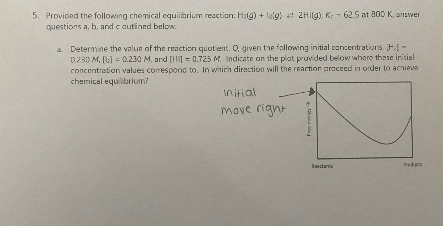 Solved 5. Provided the following chemical equilibrium | Chegg.com
