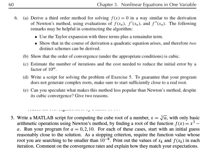 Solved 60 Chapter 3. Nonlinear Equations In One Variable 6. | Chegg.com