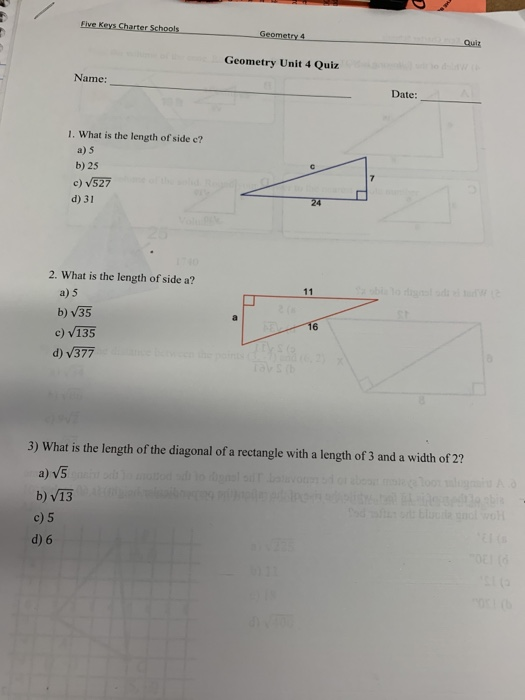 geometry unit 4 lesson 5 homework answer key