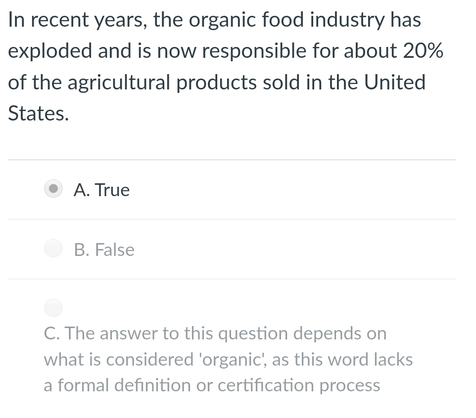 In Recent Years The Organic Food Industry Has Chegg Com   PhpFImgF3 