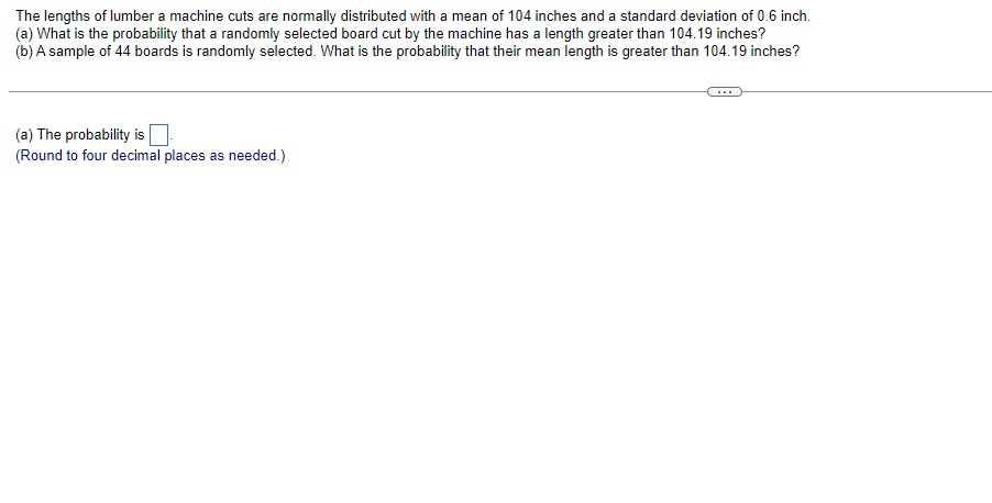 Solved The lengths of lumber a machine cuts are normally | Chegg.com