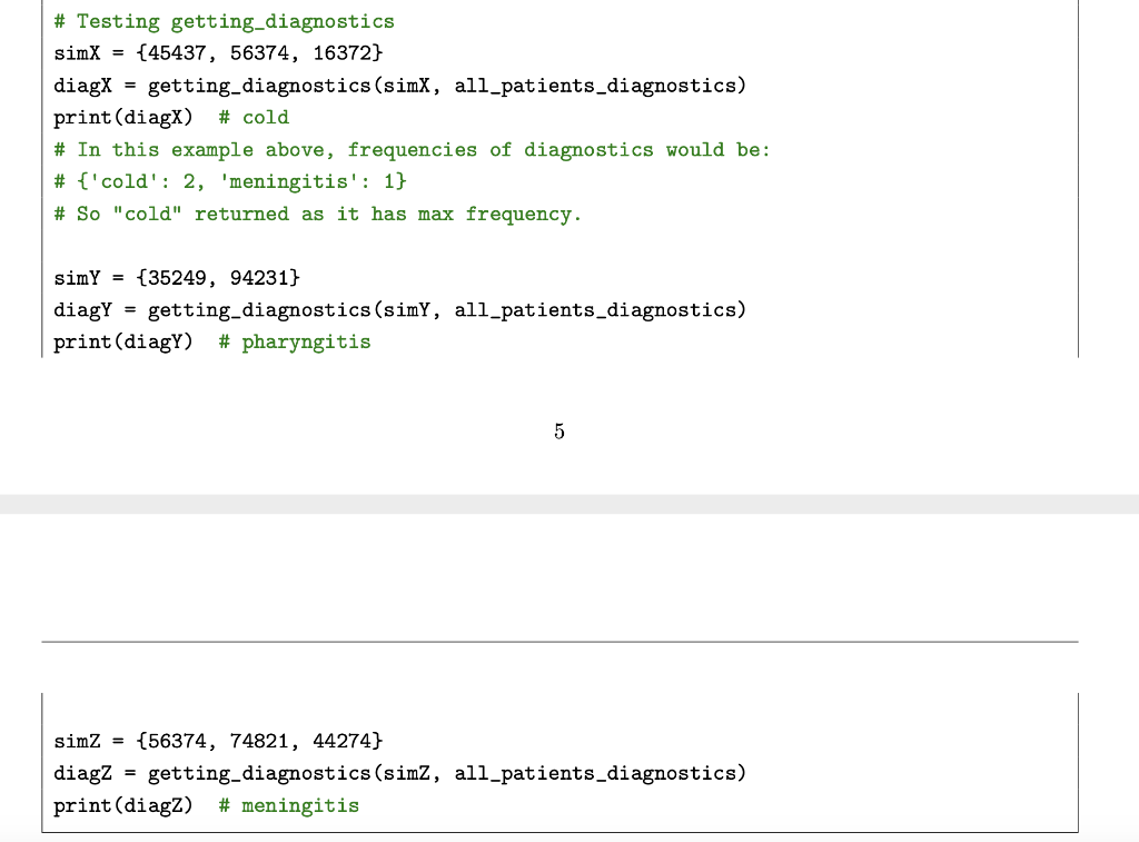 Solved Medical Diagnostics (50 points] Filename: medical | Chegg.com