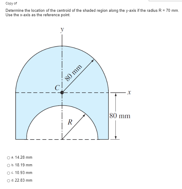 Solved Copy of Determine the location of the centroid of the | Chegg.com