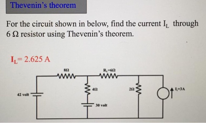 Solved Thevenin's Theorem For The Circuit Shown In Below, | Chegg.com