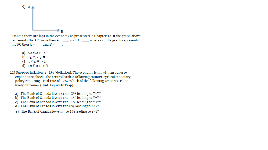 9 Assume There Are Lags In The Economy As Pres Chegg Com