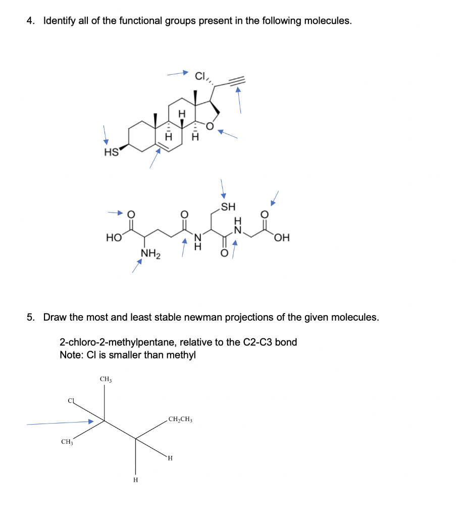 Solved 4. Identify all of the functional groups present in | Chegg.com