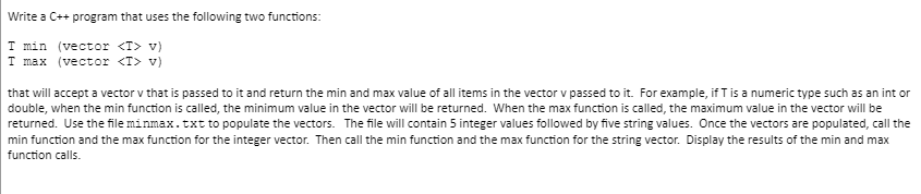 Solved Write a C++ program that uses the following two | Chegg.com