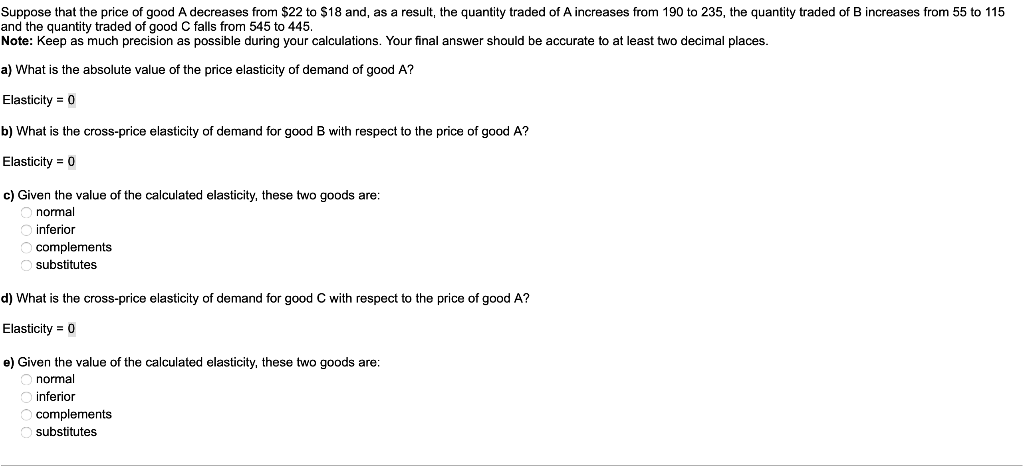 Solved Suppose that the price of good A decreases from $22 | Chegg.com