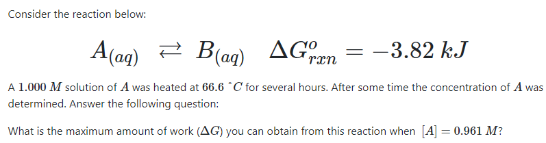 Solved Consider The Reaction Below: A(aq) = B(aq) # B(aq) | Chegg.com