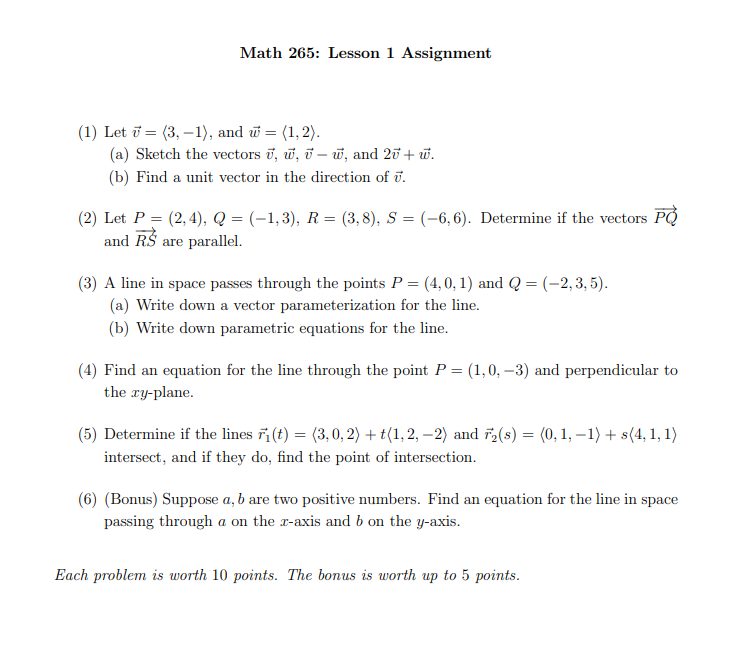 math 265 assignment 1