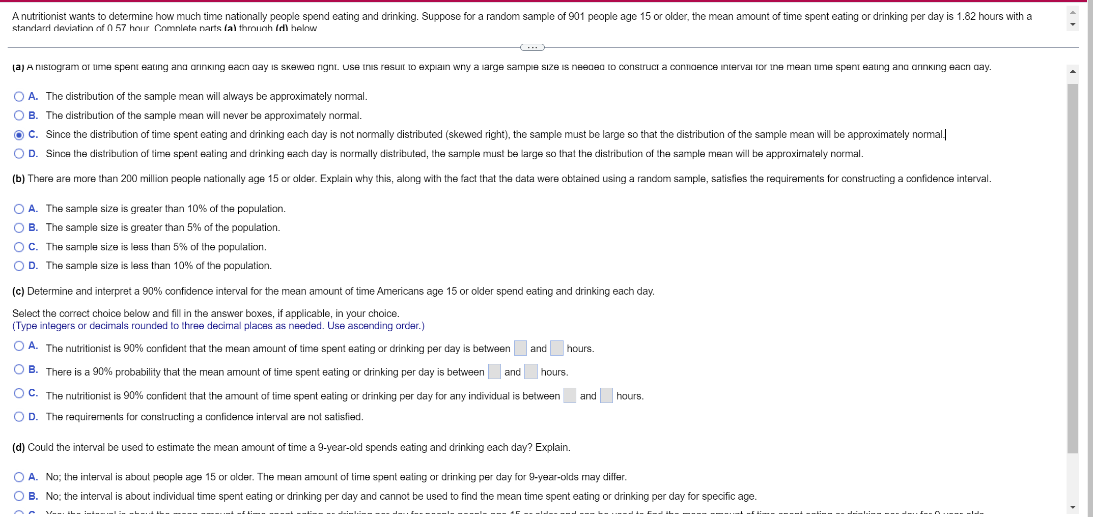 Solved A nutritionist wants to determine how much time