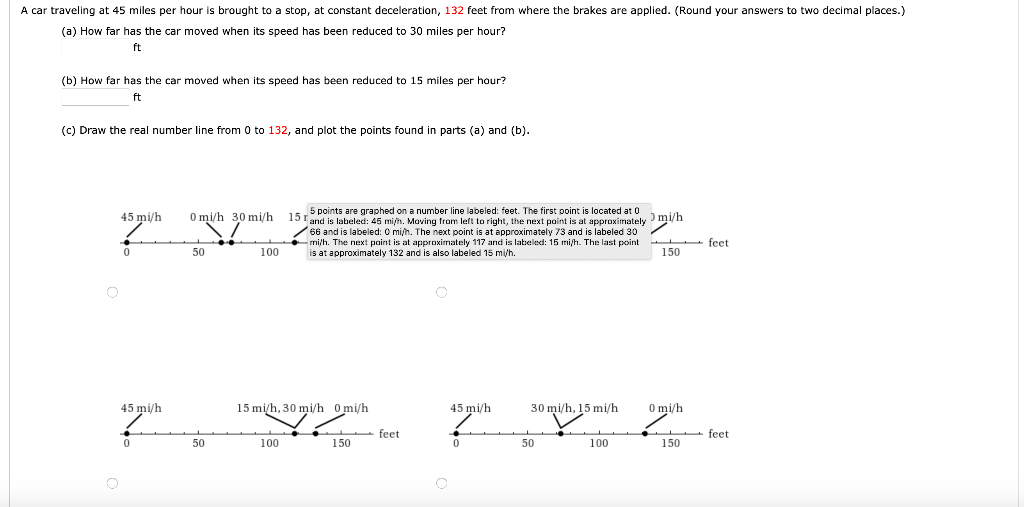 Solved A car traveling at 45 miles per hour is brought to a