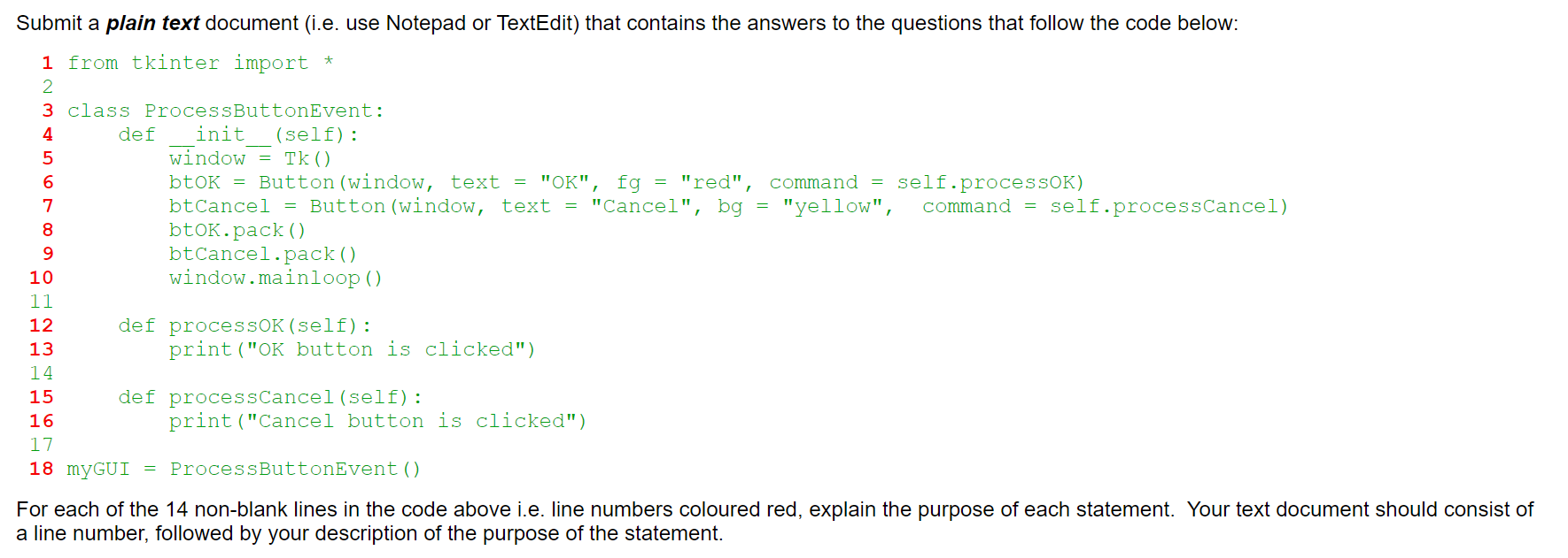 Solved Submit a plain text document (i.e. use Notepad or | Chegg.com
