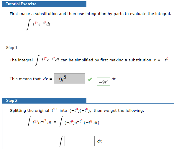 Solved Tutorial Exercise First make a substitution and then | Chegg.com