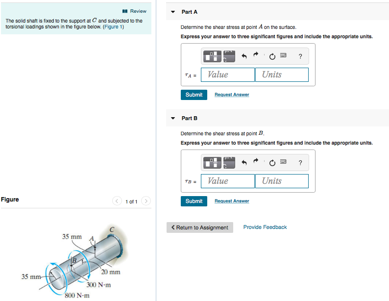 Solved Review Part A The solid shaft is fixed to the support | Chegg.com