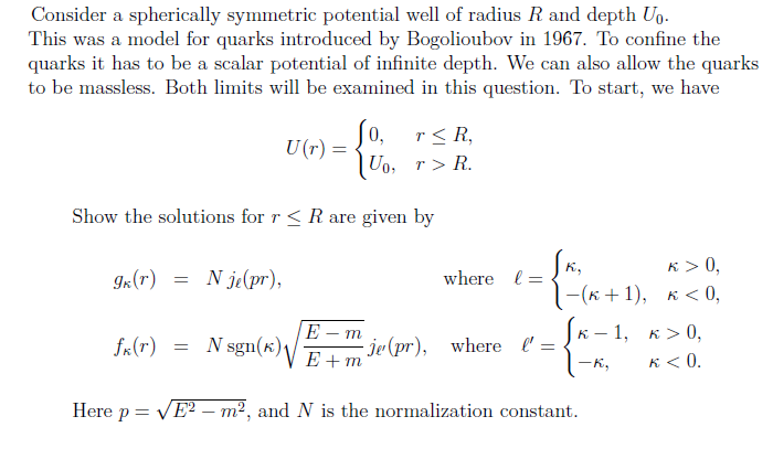 Solved Consider a spherically symmetric potential well of | Chegg.com